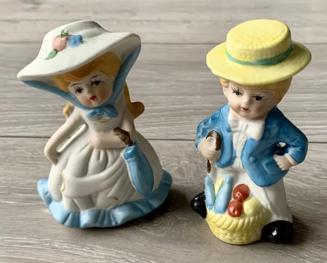 ✨anciennes statues figurines couple - Porcelaine BISCUIT POLYCHROME - Céramique✨