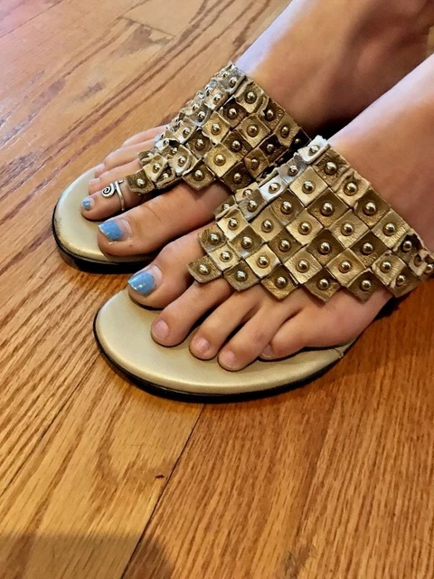 Söfft Sofft Sabots Compensé Sexy Doré Clouté Chaussures Talon Haut Femmes 8 #