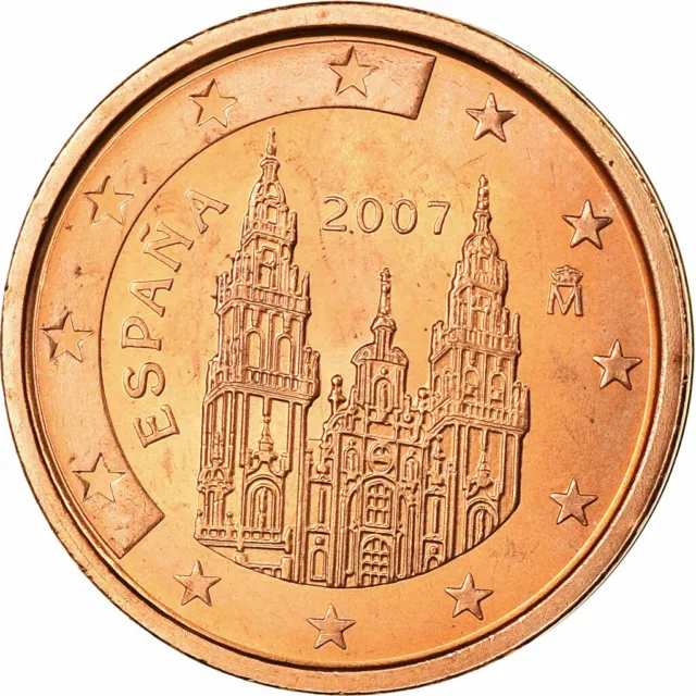 [#698845] Spanien, 2 Euro Cent, 2007, UNZ, Copper Plated Steel, KM:1041