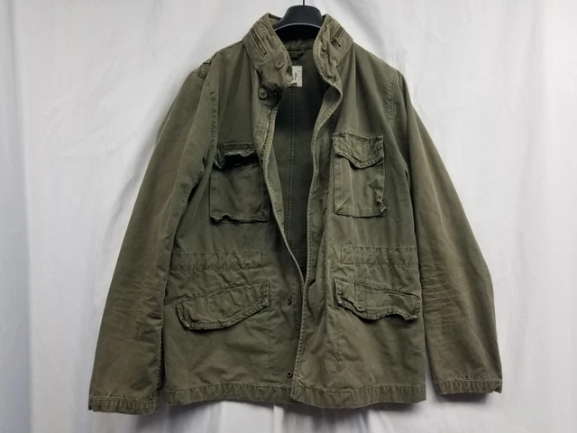 Gap Military Fatigue Jacket Mens Size Small Army Green Utility Cargo Pockets
