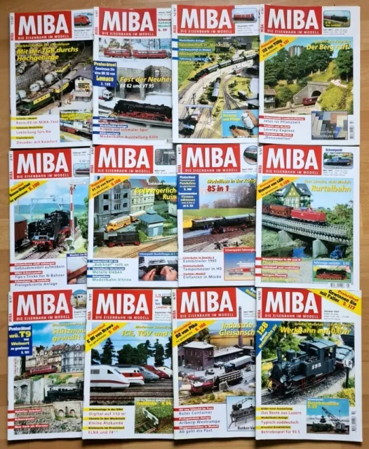 12x MIBA 1997 komplett Zeitschrift Eisenbahn Miniatur Sammlung Modell Magazin