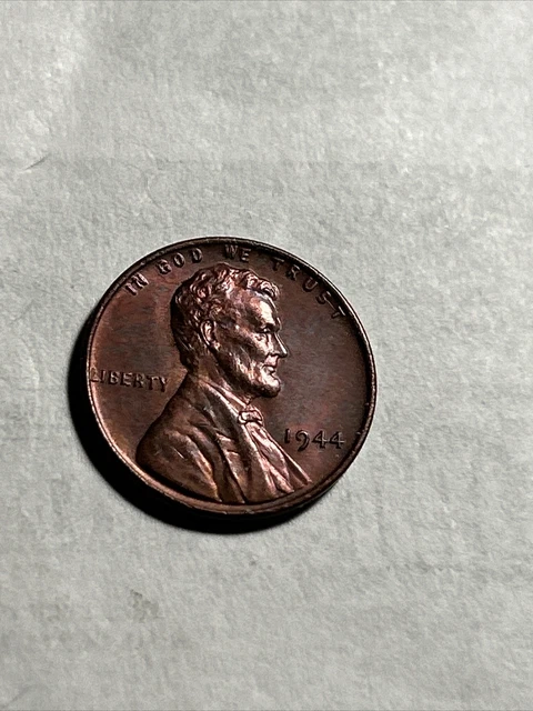 1944 P Lincoln Wheat Cent Choice Brilliant Uncirculated BU Toning Penny