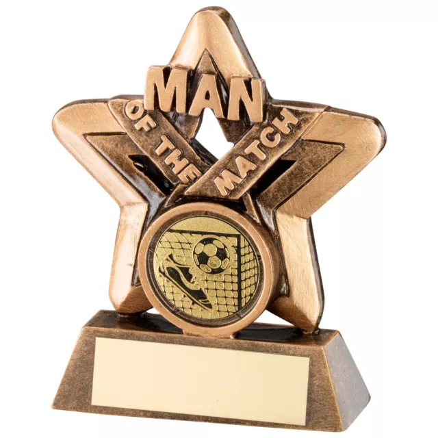 Man of the Match Football Star Trophy Award 95mm Resin Free Engraving RF418-TD