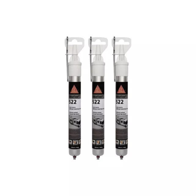 Lot de 3 colles mastic SIKA Sikaflex 522 Caravan - Blanc - 100ml