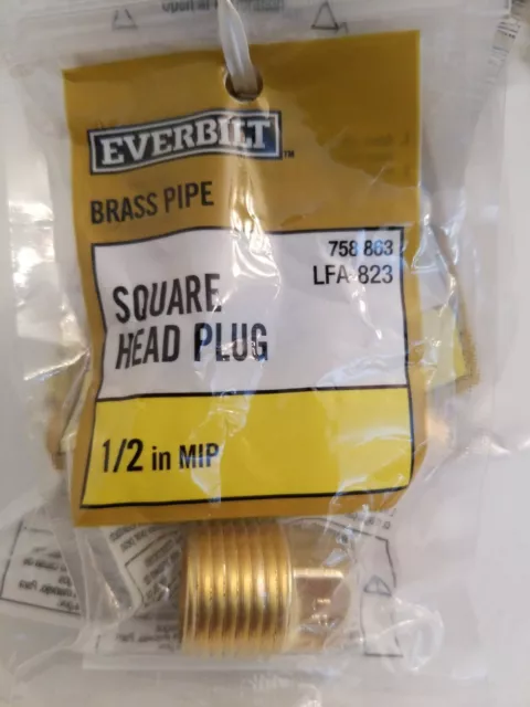 EVERBILT 1/2" in inch mip brass square head plug (F2)