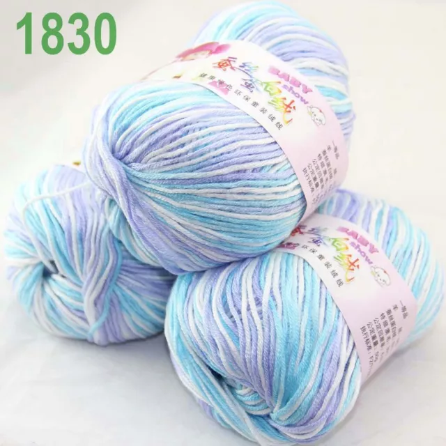 Sale 3BallsX50gr Baby 4Ply Rugs Cashmere Silk Wool hand knitting Crochet Yarn 30