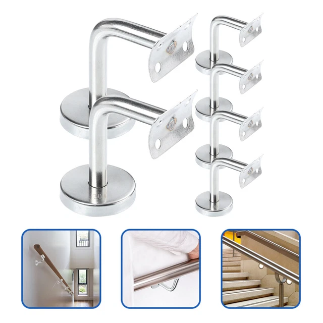Corrimano In Legno Massello Per Scale E Balconi, Con Supporto In Metallo, Facile Installazione, Lunghezza Personalizzabile 1-20 Ft, Antiscivolo