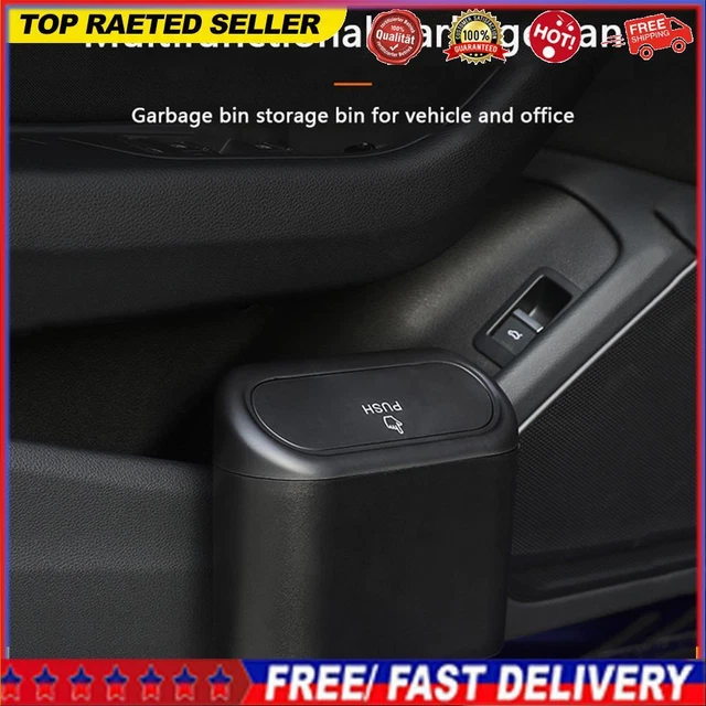 Car Trash Can Bin Hanging Vehicle Garbage Dust Case Storage Box Auto Interiors