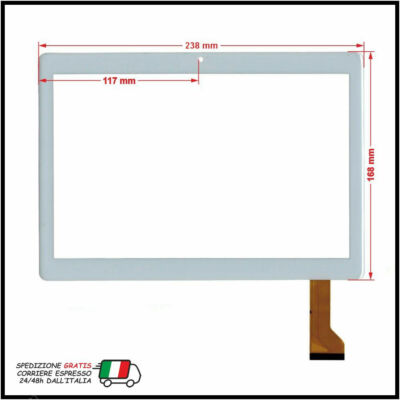 MediaTek TOUCH SCREEN per TABLET MEDIATEK KT96H 10' CH-10114A5 J-S10 BIANCO 238X167MM 