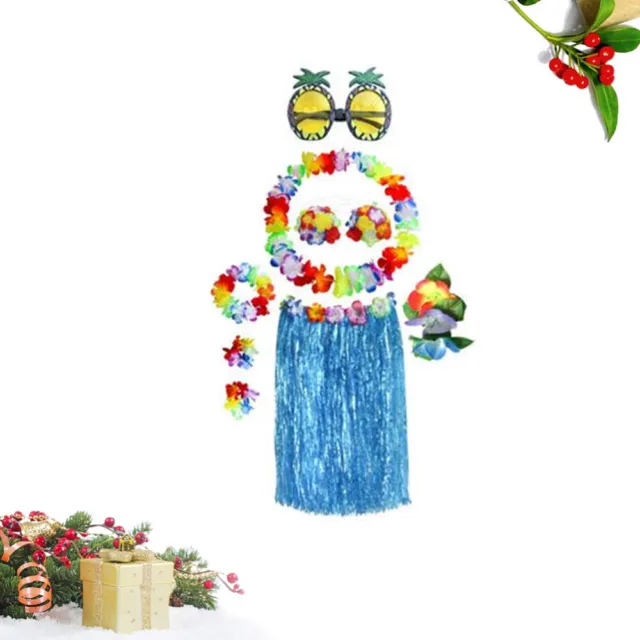 8 pz costume hula spiaggia hawaiana abito tropicale hula erba gonna da ballo