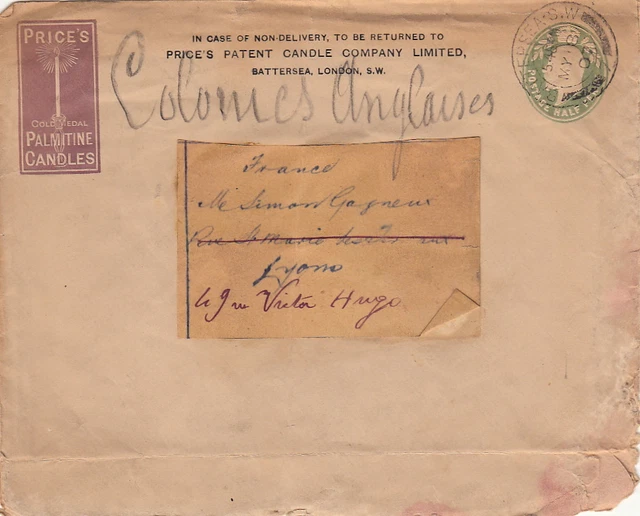 Lettre British Colonies Battersea London >> France Cover Brief