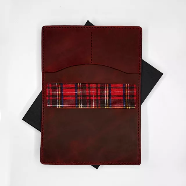 Handmade Genuine Leather Passport Holder with Slim Wallet Design and Credit/ID C