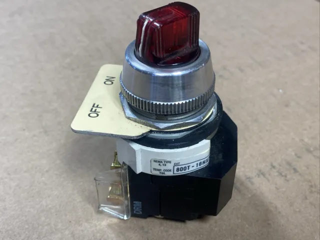 Allen Bradley 800T-16HX2KB6 RED  Illuminated 2-Position Selector Switch -XA 120V