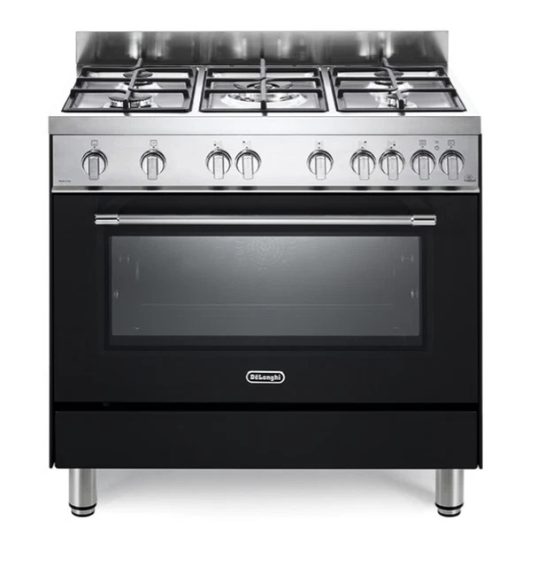Delonghi PRO96GVAED2 Cuisine Four Gaz 90X60 5 Brûleurs Triple Couronne Noir Ino