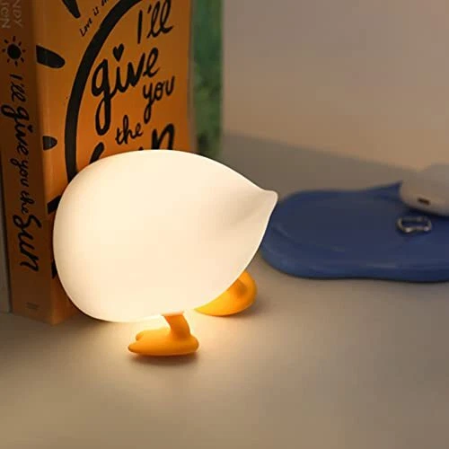 LED Adjustable Silicone Duck Night Lamp with USB Wire, PP Duck Night Light