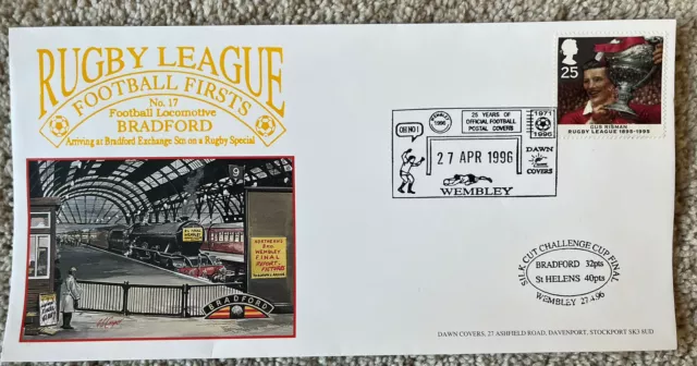 Bradford v St Helens Silk Cut Challenge Cup Final 1996 Dawn First Day Cover