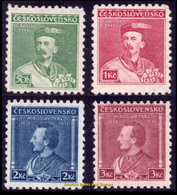 EBS Czechoslovakia 1932 - Miroslav Tyrš - Sokol - Michel 314-317 - MH*