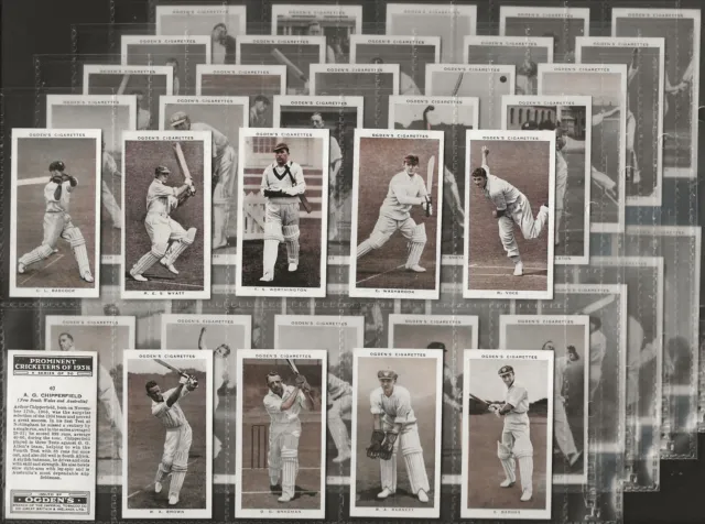 Ogdens-Full Set- Prominent Cricketers Of 1938 (50 Cards) Don Bradman