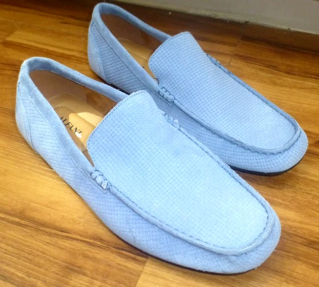 NEW MENS 10.5 E44 Alfani Suede Leather Sky Blue Driver Laceless Shoes Loafers 35.95 PicClick UK