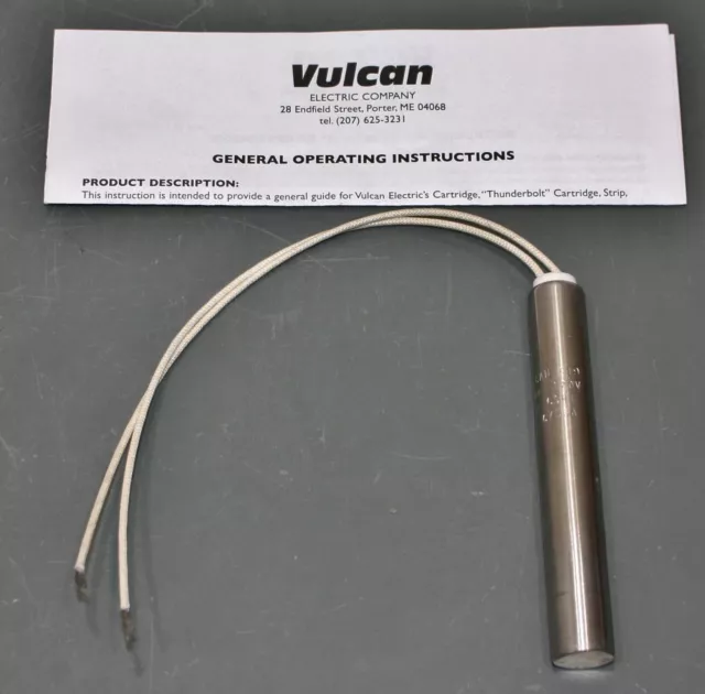 Vulcan Swaged Cartridge Heater C756A, 120V AC, 3/4" x 5", 350W, 900°F, 304SS G19