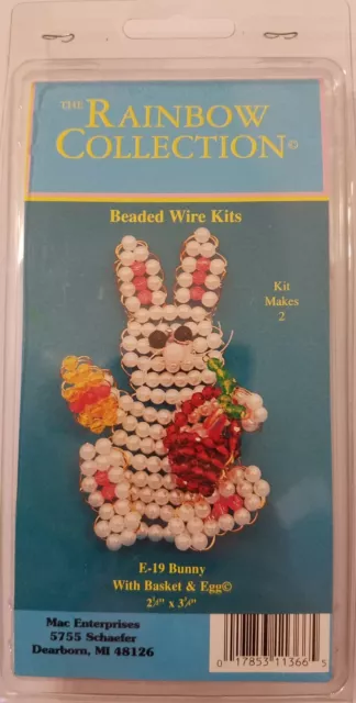 Beaded Pearl Easter Bunny Wire Beading Safety Pins Craft Kit Mac Enterprises