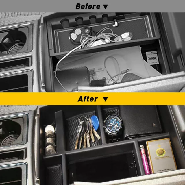 For Ford F150 2015-2018 Car Center Console Armrest Storage Box Organizer Tray 2
