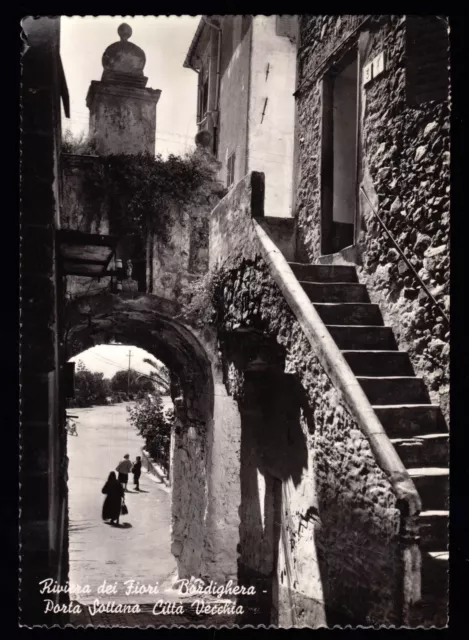 Bordighera Imperia Cartolina Porta Sottana Citta' Vecchia Fg Vg 1956