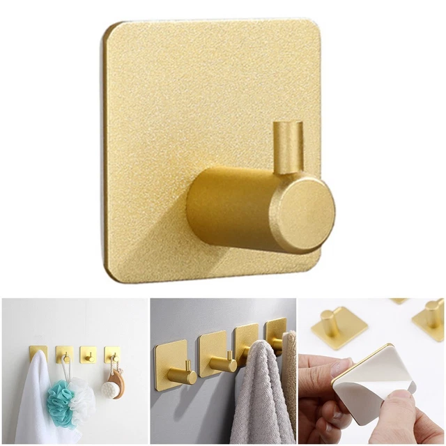 Portatoallas de cocina duradero gancho bufandas puerta montado color dorado