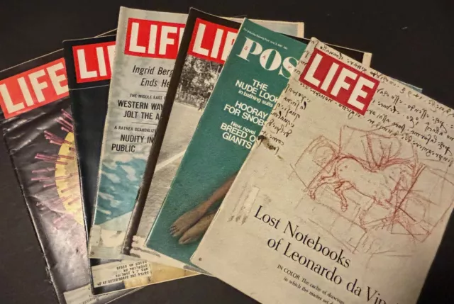 Life Magazine 1966 1967 Lot Various Months (6 Total) - Great Vintage Ads
