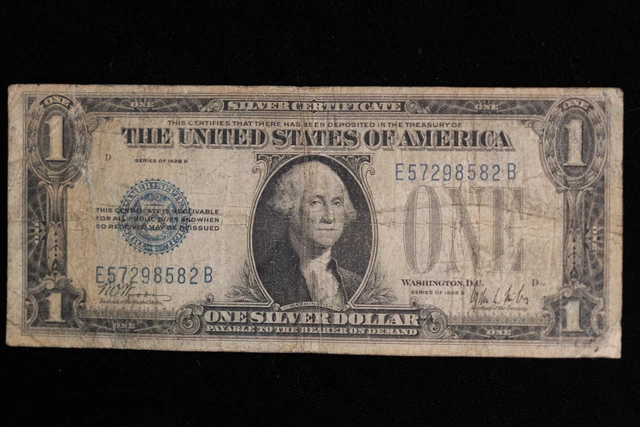 Series 1928 B $1 Silver Certificate VG 2X6K