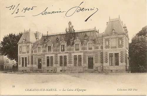Cpa Chalons Sur Marne La Caisse D'epargne