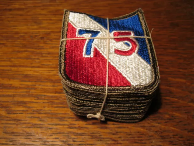 Original WWII US 75th Division Shoulder Patches Factory Bundle Of 20