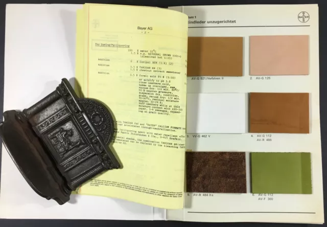 Bayer SIC 1978 - C/G Sides Leather Color Sample Booklet Dyes Dyeing Industry