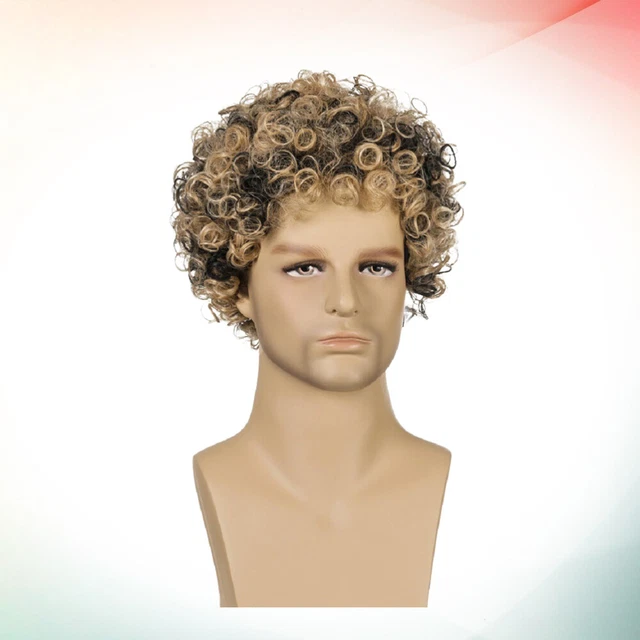 Pelucas Cortas Rizadas Halloween Pelucas Rubia Peluca Hombre