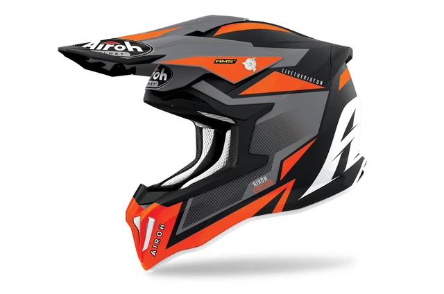 Stka32L - Casco Off Road,Cross, Airoh Strycker Axe Orange Matt,Helmet,Euro 6 ...