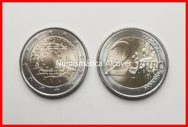 AUSTRIA 2 Euros € 2015 Conmemorativa Bandera SC / UNC