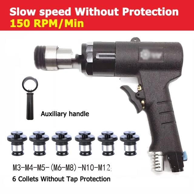 Drill 150rpm Pneumatic Tapping Air Drilling Gun Machine M3-12 Chucks Slow Speed