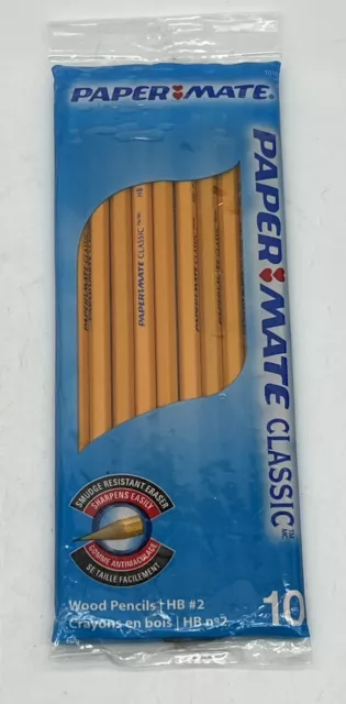 Paper Mate American Classic Wood Pencils 10 Count HB #2 USA NEW