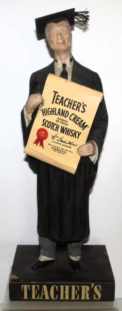 Vintage Teacher's Highland Cream Scotch Whisky Back Bar or Store Display Figure