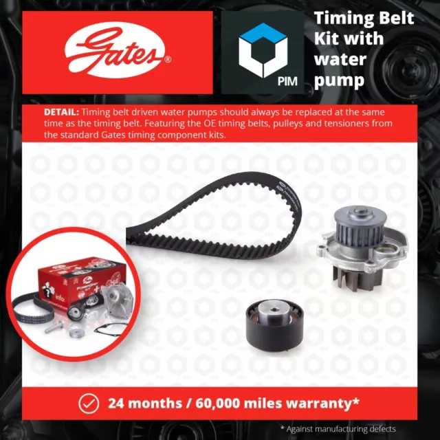 Timing Belt & Water Pump Kit fits FIAT TIPO 356, 357 1.4 15 to 20 Set Gates New