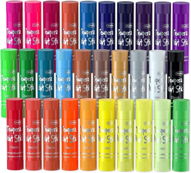 Stick Solide De Peinture Gouache Enfant, 30 Couleurs Gouache Solide, Sèchage Rap