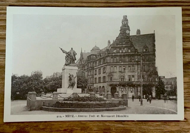 CPA 1930 METZ 57 Avenue Foch et Monument Déroulède  carte dos vert AK POSTCARD