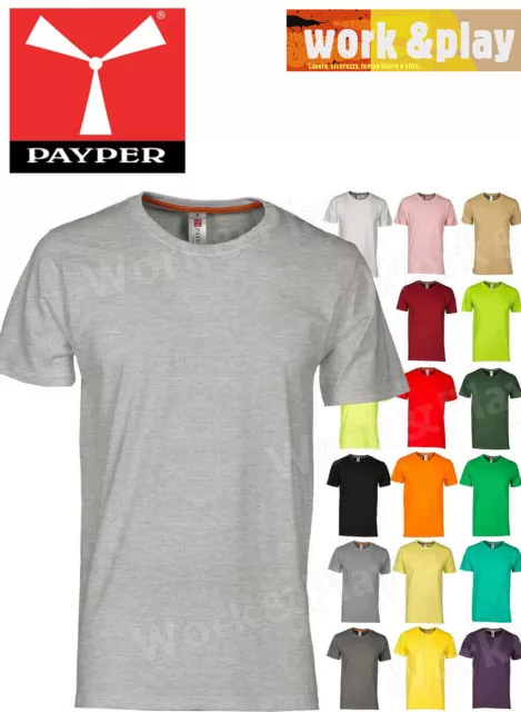 T-SHIRT PAYPER UOMO DA LAVORO mezza manica MAGLIETTE 100% Cotone taglie forti