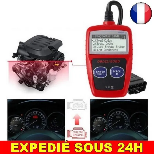 ✅ Lecteur de Code OBD2 Scanner Voiture Moteur Défaut Outil Diagnostic Auto MS309