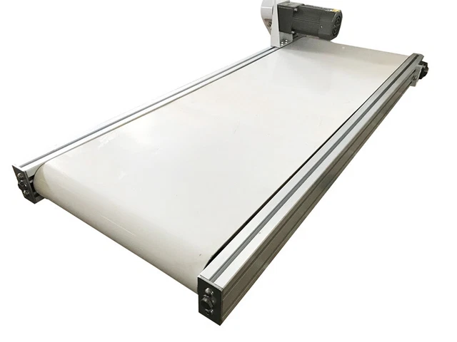 47.2"X15.7" Mesa White PVC Belt 110V Electric Conveyor Adjustable Speed