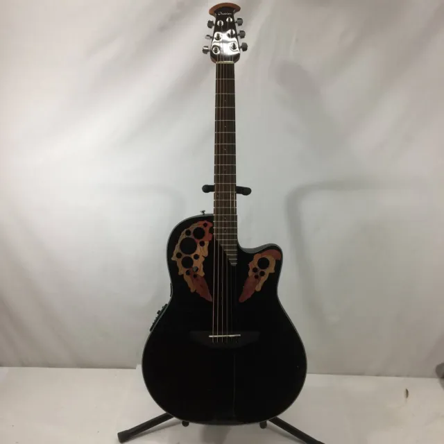 Ovation Celebrity Elite Mid-Depth Acoustic-Electric Guitar, Black