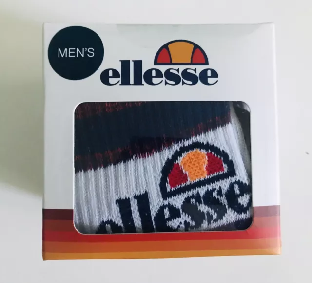 Chaussettes assorties équipage Ellesse 3 paires de chaussettes pour hommes Royaume-Uni taille 7-11 - cadeau de Noël