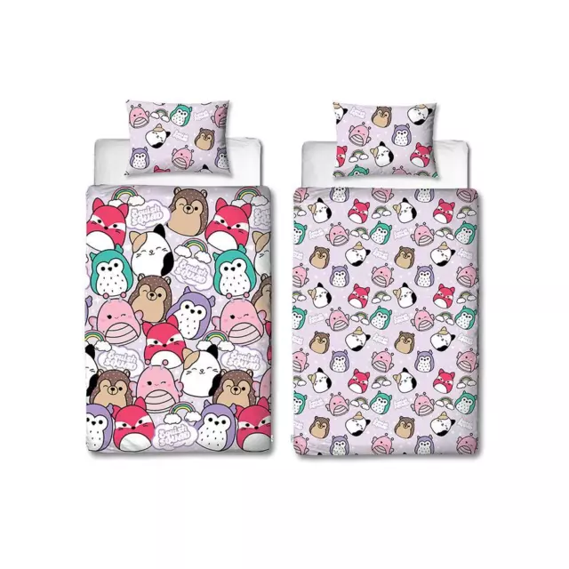 Squishmallows Single Duvet Cover Set Squish Squad Bright Reversible Bedding Kids