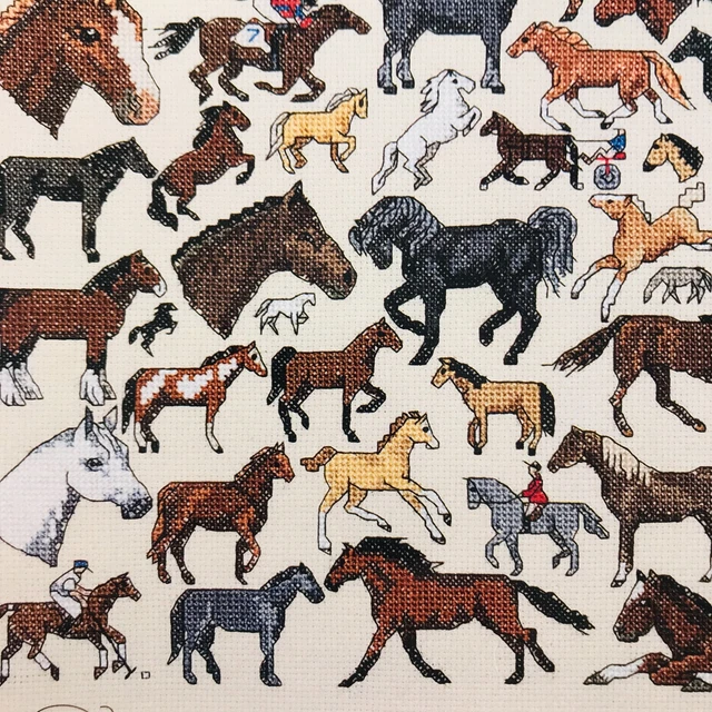 Jeanette Stone Crews 43 HORSES Cross Stitch Patterns & Instructions VTG HTF