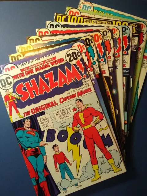 SHAZAM 10 iss. lot # s 1 thru 10 H.G. CAPTAIN MARVEL, #8 BLACK ADAM  1973-74